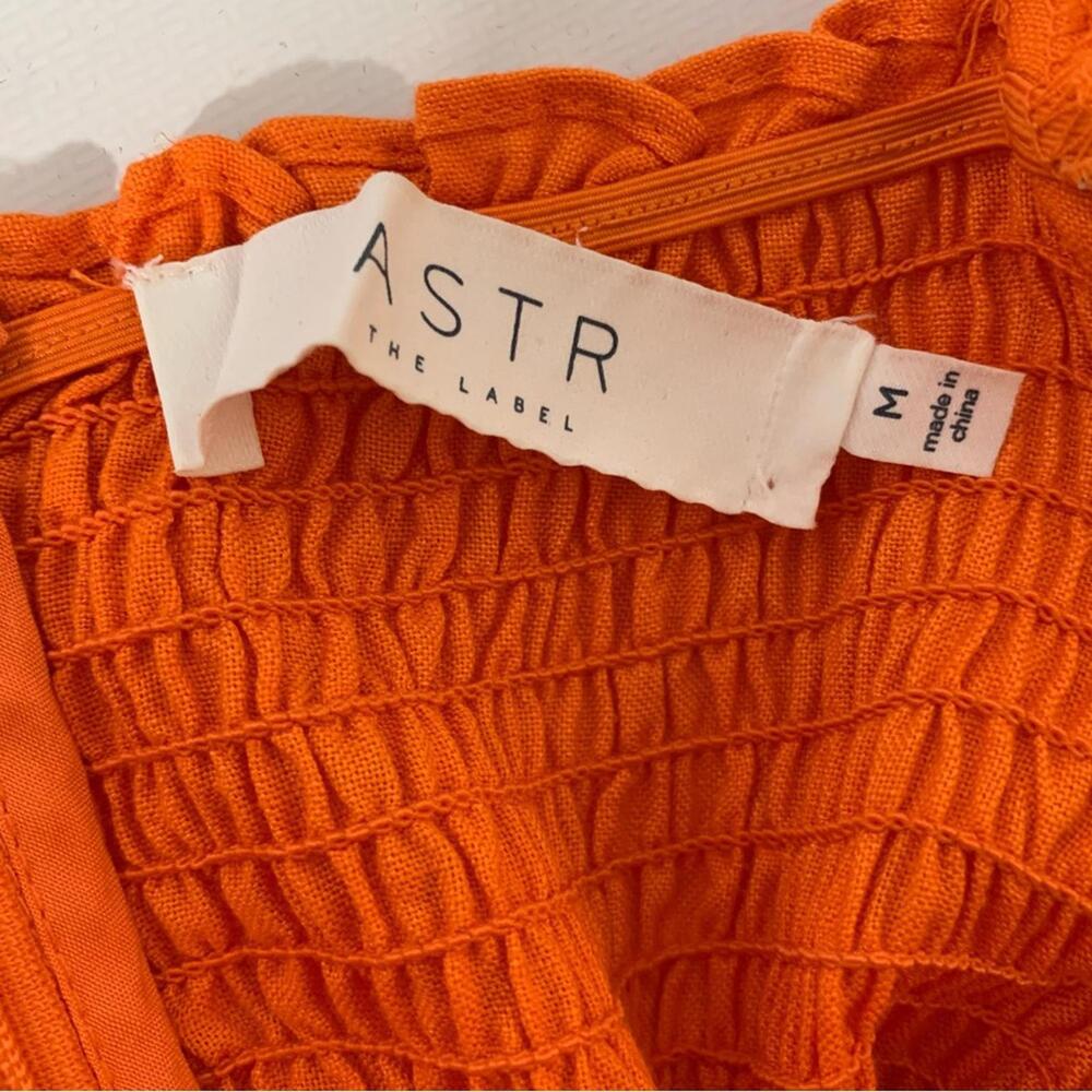 ASTR The Label Orange Off The Shoulder Midi A-Line Dress - Size Medium - Picture 8 of 8